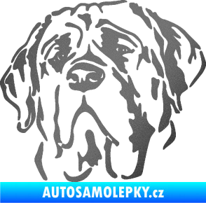 Samolepka Pes 125 levá anglický mastif grafitová metalíza