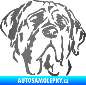 Samolepka Pes 125 pravá anglický mastif grafitová metalíza