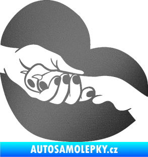 Samolepka Pes 129 pravá packa v ruce grafitová metalíza