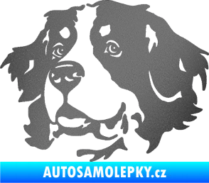 Samolepka Pes 131 levá bernský salašnický pes grafitová metalíza