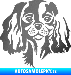 Samolepka Pes 132 levá Cavalier king Charles spaniel grafitová metalíza