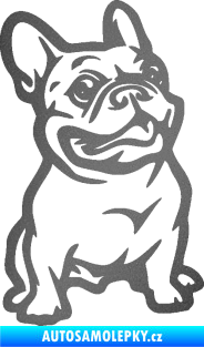 Samolepka Pes 139 pravá francouzský buldoček grafitová metalíza