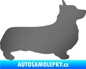 Samolepka Pes 164 pravá Welsh Corgi Pembroke grafitová metalíza