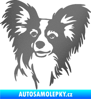 Samolepka Pes 190 levá Papillon grafitová metalíza