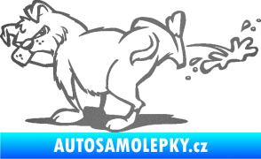 Samolepka Pes čůrá levá grafitová metalíza