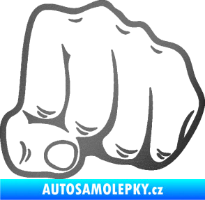 Samolepka Pěst 003 pravá grafitová metalíza