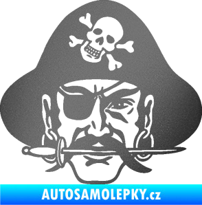 Samolepka Pirát 002 pravá grafitová metalíza