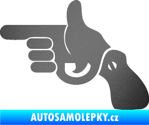 Samolepka Pistole 002 levá han gun grafitová metalíza