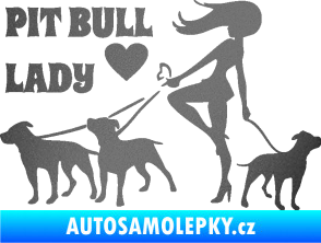 Samolepka Pit Bull lady levá grafitová metalíza