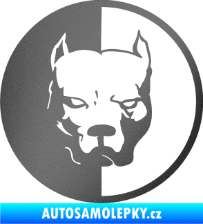 Samolepka Pitbull 001 kruh levá grafitová metalíza