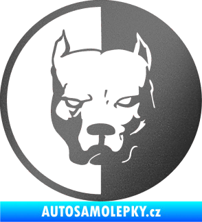 Samolepka Pitbull 001 kruh pravá grafitová metalíza