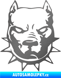 Samolepka Pitbull hlava 002 levá grafitová metalíza