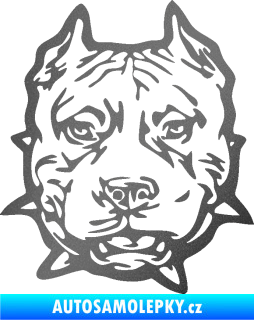 Samolepka Pitbull hlava 003 levá grafitová metalíza