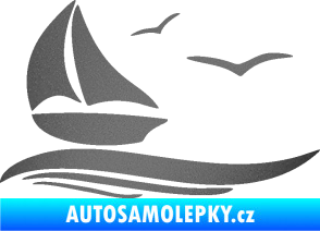 Samolepka Plachetnice 002 levá grafitová metalíza