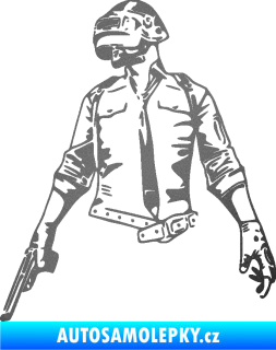 Samolepka Player Unknown s Battlegrounds PUBG 2 grafitová metalíza