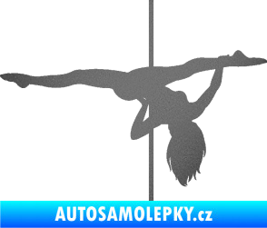 Samolepka Pole dance 002 pravá tanec na tyči grafitová metalíza