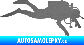 Samolepka Potápěč 003 pravá grafitová metalíza