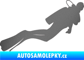 Samolepka Potápěč 005 pravá grafitová metalíza
