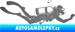 Samolepka Potápěč 011 pravá grafitová metalíza