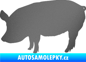 Samolepka Prase 001 levá grafitová metalíza