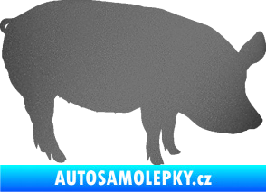 Samolepka Prase 001 pravá grafitová metalíza
