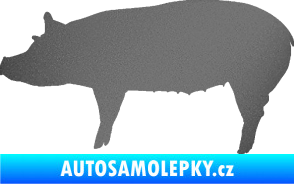 Samolepka Prase 002 levá grafitová metalíza