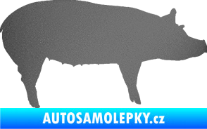 Samolepka Prase 002 pravá grafitová metalíza