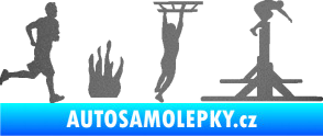Samolepka Překážkové závody 001 pravá OCR grafitová metalíza