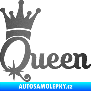 Samolepka Queen 002 s korunkou grafitová metalíza