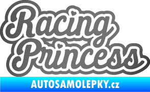 Samolepka Racing princess nápis grafitová metalíza