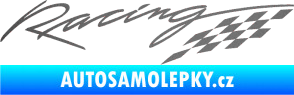 Samolepka Racing sachovnice grafitová metalíza