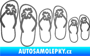 Samolepka Rodina v autě botičky 002 grafitová metalíza