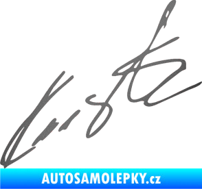 Samolepka Podpis Roman Kresta  grafitová metalíza