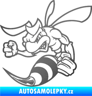 Samolepka Rozzuřená vosa 003 levá grafitová metalíza