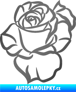 Samolepka Růže 006 levá grafitová metalíza