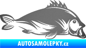 Samolepka Ryba 003 pravá grafitová metalíza