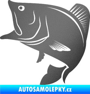 Samolepka Ryba 009 levá grafitová metalíza