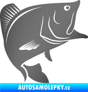 Samolepka Ryba 009 pravá grafitová metalíza