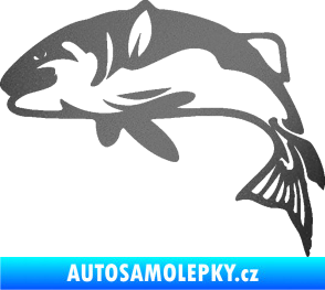 Samolepka Ryba 010 levá grafitová metalíza