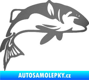 Samolepka Ryba 010 pravá grafitová metalíza