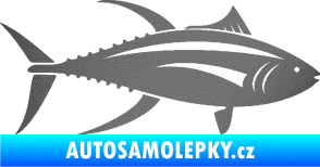 Samolepka Ryba 013 pravá tuňák grafitová metalíza