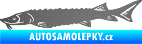Samolepka Ryba 020 levá jeseter grafitová metalíza