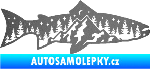 Samolepka Ryba 021 pravá noční rybaření grafitová metalíza