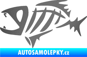Samolepka Ryba kostra  007 levá grafitová metalíza