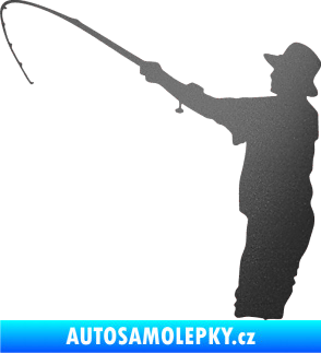 Samolepka Rybář 004 levá grafitová metalíza