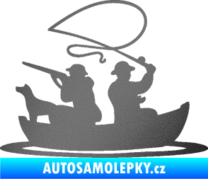 Samolepka Rybaření a lov 001 pravá grafitová metalíza
