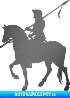 Samolepka Rytíř na koni levá grafitová metalíza