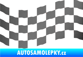 Samolepka Šachovnice 007 grafitová metalíza