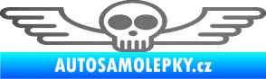 Samolepka Samolepka na zadní sklo 001 lebka s křídly grafitová metalíza