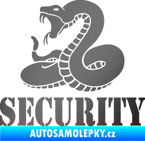 Samolepka Security hlídáno - levá had grafitová metalíza